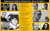 Journalism and freedom of expression trials: Week of September 11