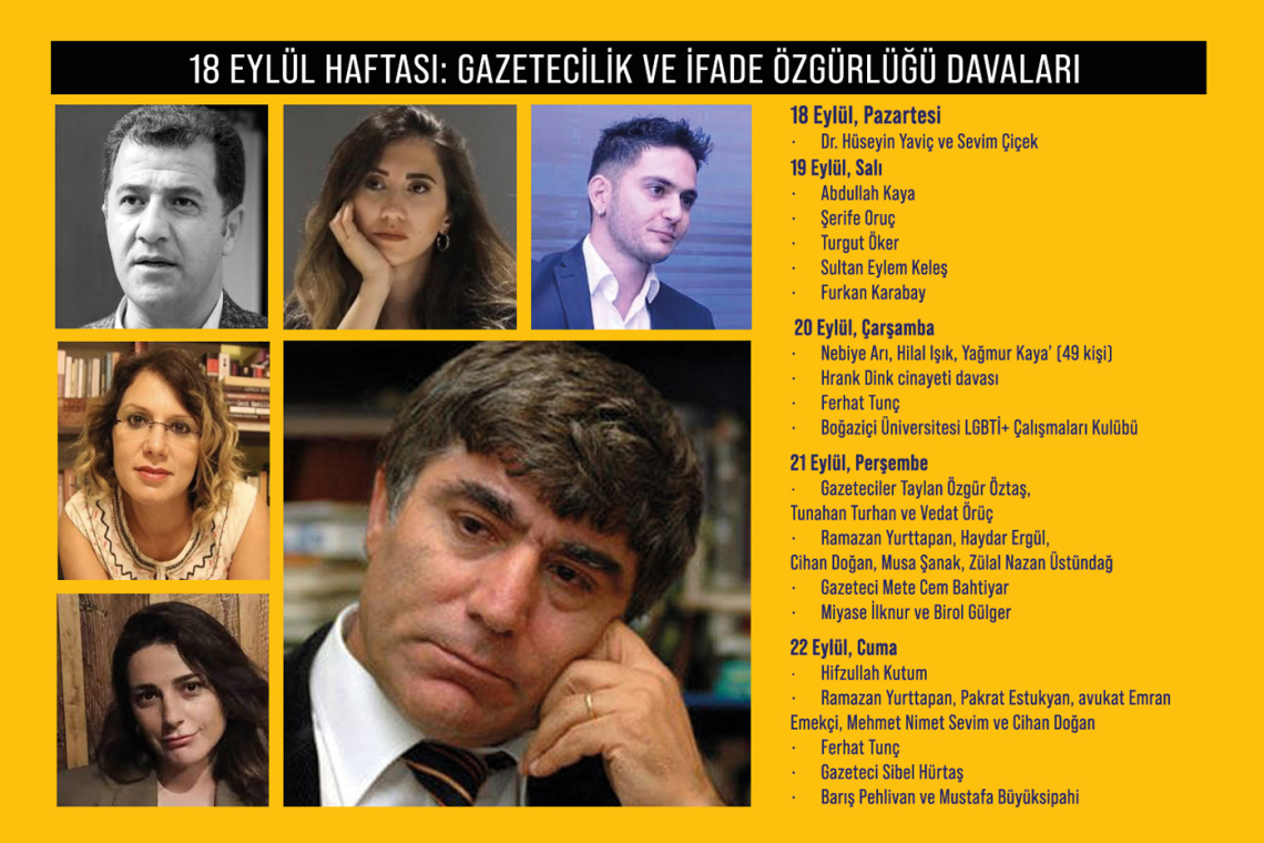 18 Eylül Haftası: Gazetecilik ve ifade özgürlüğü davaları