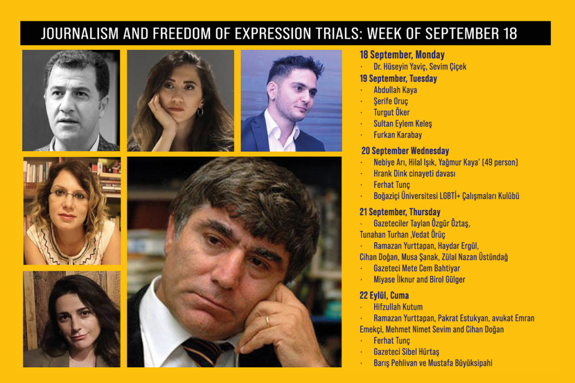 Journalism and freedom of expression trials: Week of September 18