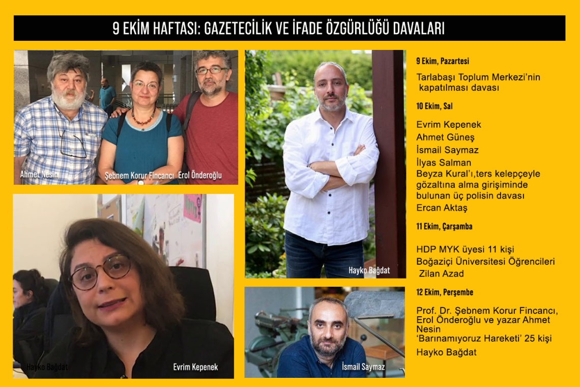 9 Ekim Haftası: Gazetecilik ve ifade özgürlüğü davaları