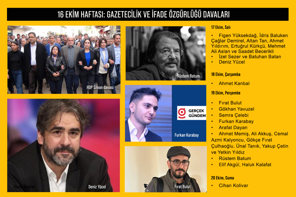 16 Ekim Haftası: Gazetecilik ve ifade özgürlüğü davaları
