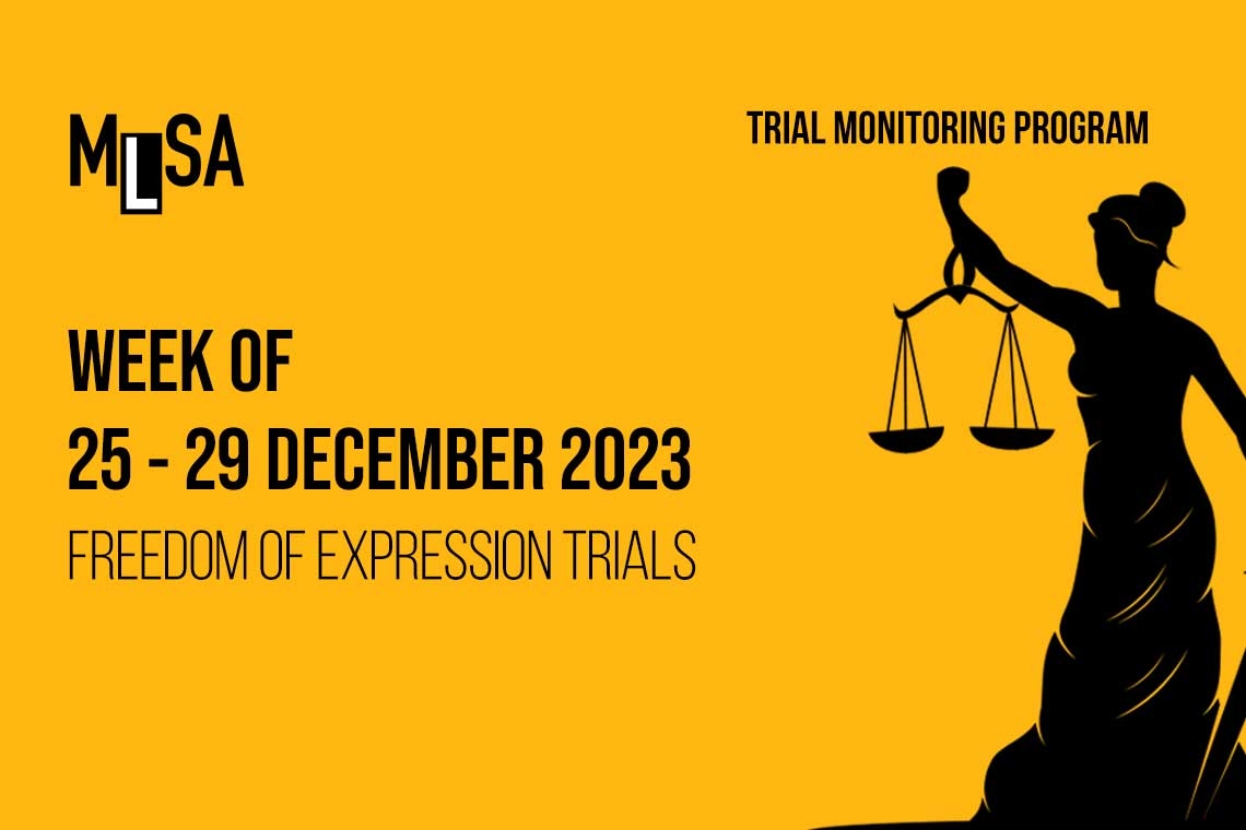 Week of December 25th, 2023 Week: Journalism and freedom of expression trials