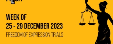 Week of December 25th, 2023 Week: Journalism and freedom of expression trials