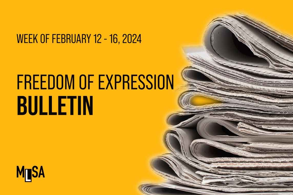 Press and freedom of expression bulletin for the week of February 12
