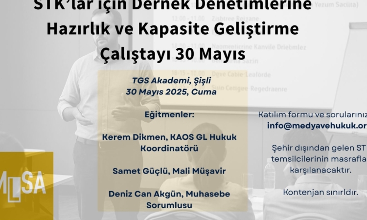 STK'lar için denetime hazırlık çalıştayı başvuruları başladı