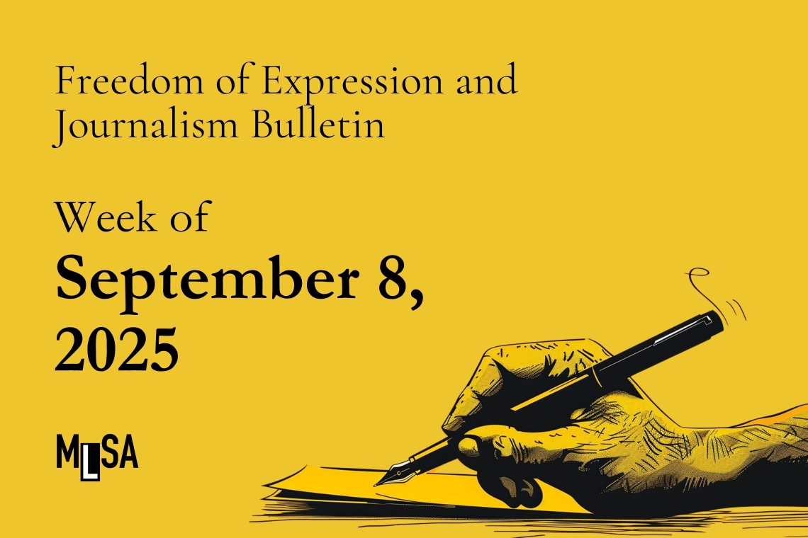 Developments in journalism and freedom of expression during the week of September 8