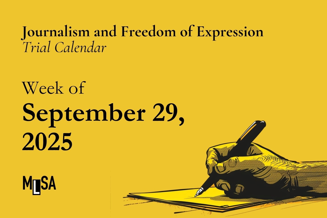 Freedom of Expression Case Calendar – Week of September 29