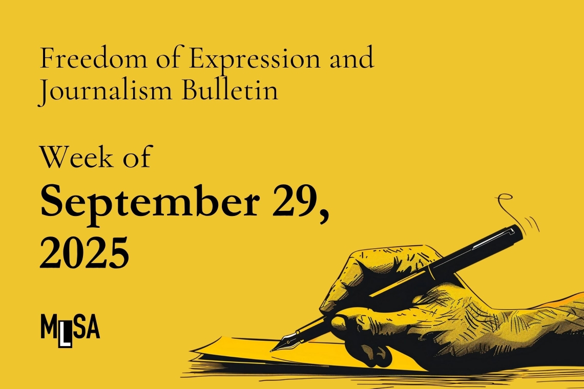 Freedom of expression bulletin: Week of September 29