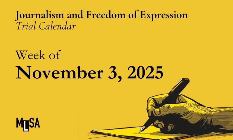 Freedom of expression trial calendar for the week of November 3