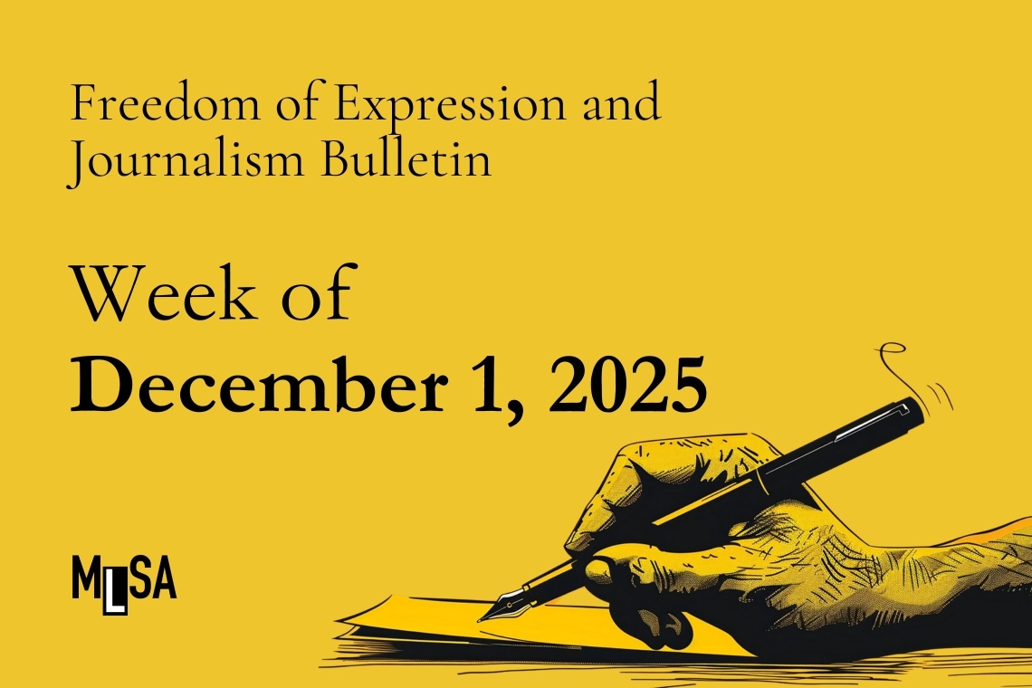 Week of December 1: Freedom of expression cases and other developments