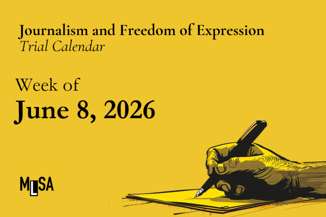Trial calendar: Week of 8 June 2026