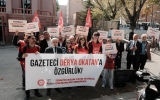 Gazeteciler Adalet Bakanlığı önünde bir araya geldi: “Derya Okatan serbest bırakılsın”